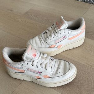Reebok White and Peach Sneakers